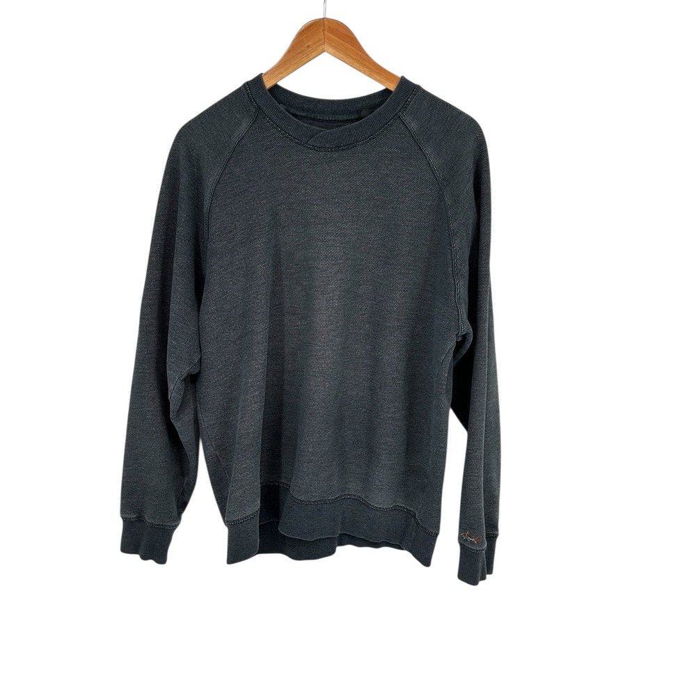Greg Norman Mens Sweatshirt Pullover Charcoal Gray Crew Neck Long Sleeve large